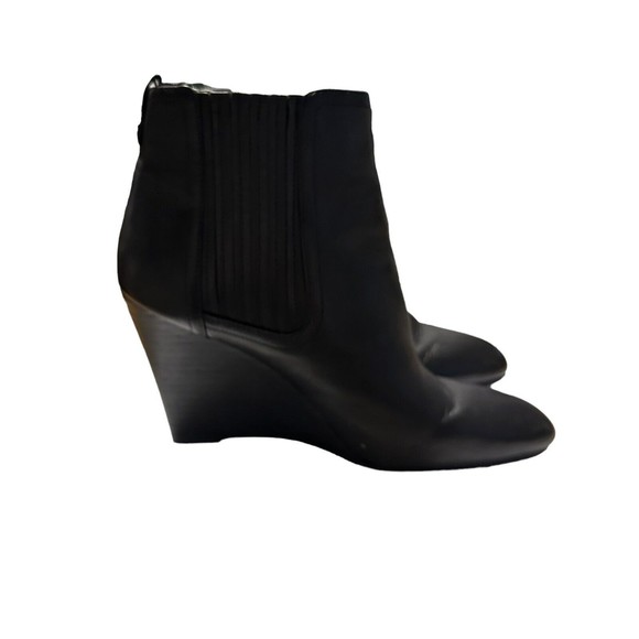 Sam Edelman Women Chelsea Boots Black Leather Pull On Size 7 Medium Wedge Heel - Picture 6 of 16